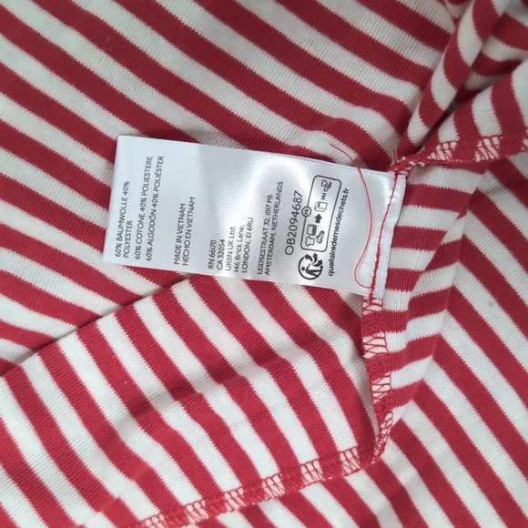 BDG red Mock Neck Long Sleeve striped Mini Dress. Size M nwt - Picture 6 of 10